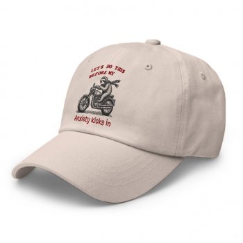Let's Do This Before The Anxiety Kicks In Classic Dad Cap - Funny Sloth Unisex Baseball Cap - Funny Mental Health Premium Dad Cap
