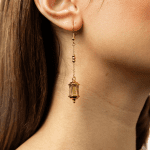 High-Quality Stainless Steel 18K Gold Plated Lantern Earrings for Women