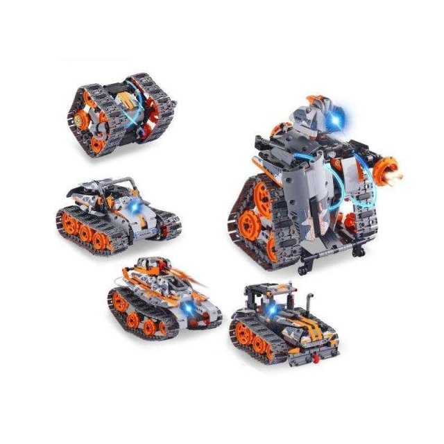 5-in-1 RC STEM Building Set for Kids - Robot, Tank, Snowplow & More