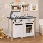Wooden Kids Play Kitchen Set with Accessories for Pretend Play