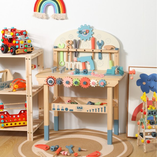 Kids Wooden Tool Bench Set