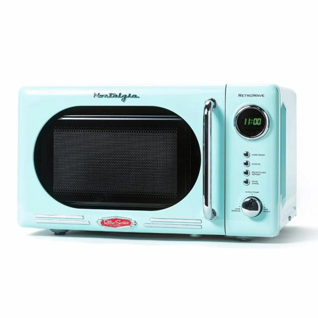 Retro Countertop Microwave Oven with Digital Display – 0.7 Cu. Ft., 700W