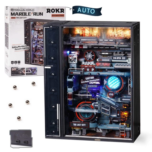 Futuristic Cyberpunk Marble Run 3D Puzzle Model
