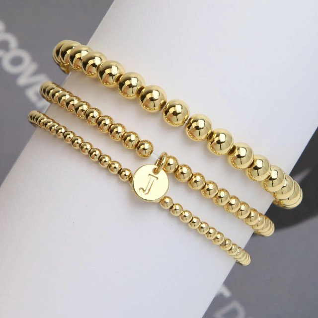 Customizable Balloon Beads Bracelet with English Alphabet Initials
