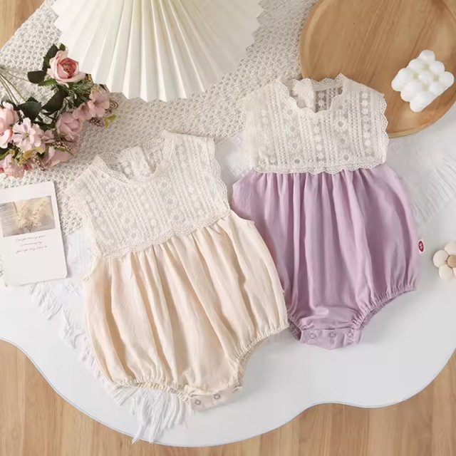 Baby Girls Cute Sleeveless Cotton Bodysuit