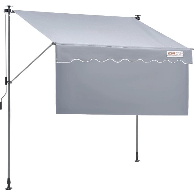 Manual Retractable Awning – Adjustable Outdoor Sunshade Canopy for Patio & Doors