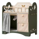 Wooden Baby Doll Bed with Bedding and Storage for 18-Inch Dolls – Green