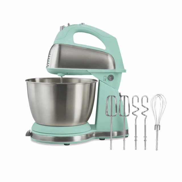 Versatile 2-in-1 Stand and Hand Mixer, 4 Qt Stainless Steel Bowl, 6 Speeds