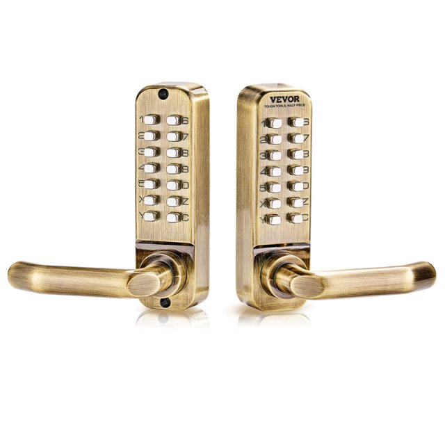 Mechanical Keyless Entry Door Lock with 14 Key Mechanical Keypad Handle