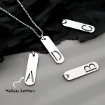 Elegant Square Hollow Letter Pendant Necklace