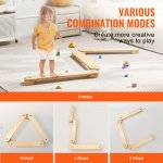 Wooden Balance Beam Stepping Stones for Kids - Montessori Toy for Toddlers