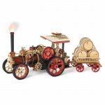 3D Wooden Steam Locomotive Puzzle Kit – Mechanical Model for Adults & Teens