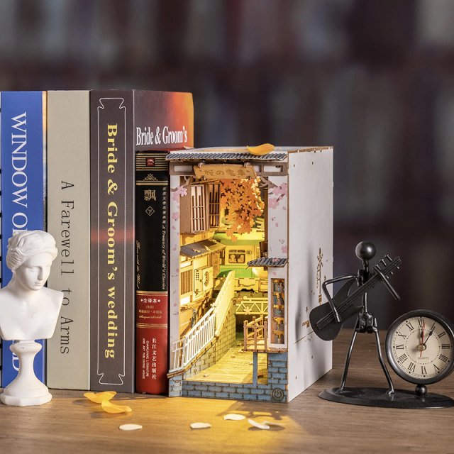 DIY Wooden Miniature House Book Nook Kit