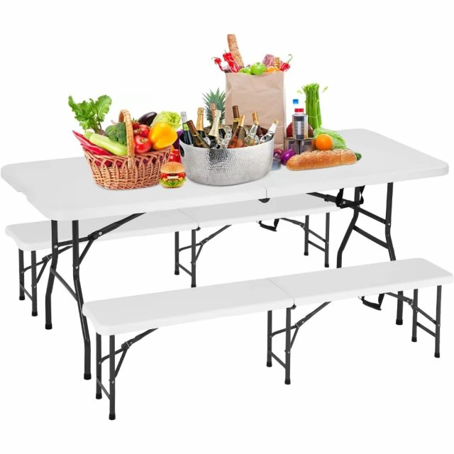 6FT Folding Picnic Table with Benches