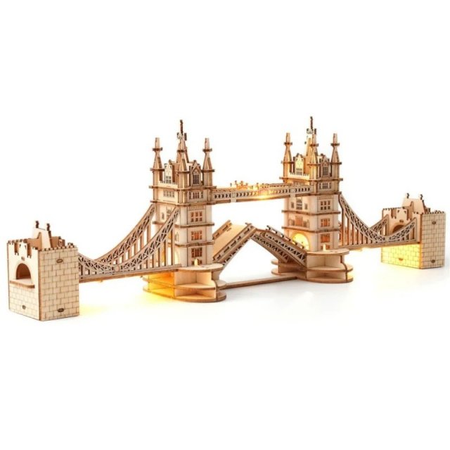 DIY Tower Bridge 3D Wooden Puzzle Kit with LED Light