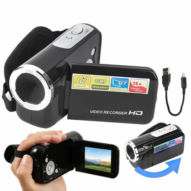 16MP Digital Camcorder 1080P HD Video Camera with 16X Zoom - Portable Video Recorder