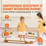 Wooden Balance Beam Stepping Stones for Kids - Montessori Toy for Toddlers