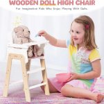 Wooden Doll High Chair with Cushions & Movable Table for 18-20 Inch Dolls