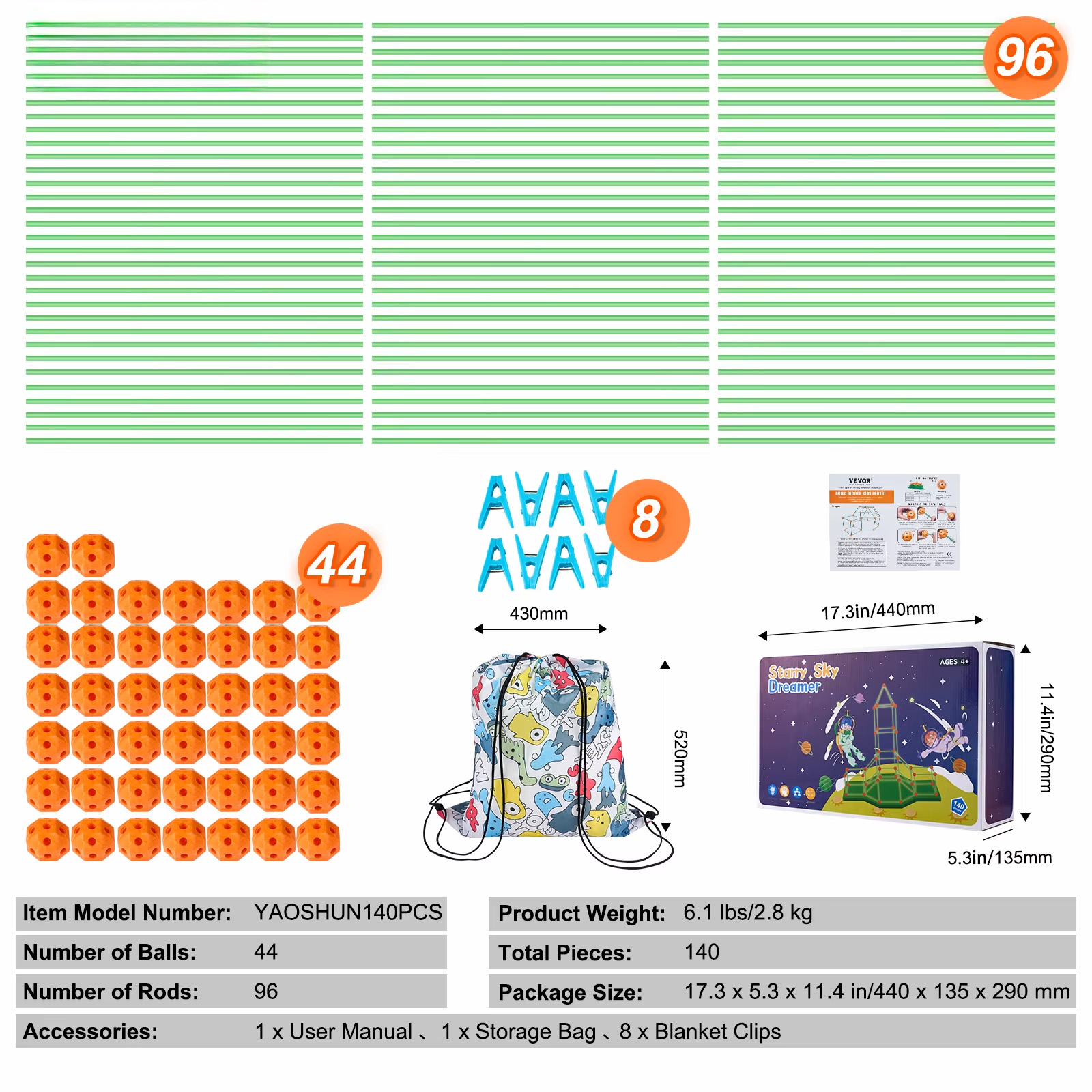 140pcs