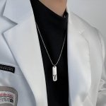 Elegant Square Hollow Letter Pendant Necklace