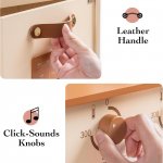 Wooden Kids Play Kitchen with Ice Maker & Accessories - Pretend Cooking Toy for Children