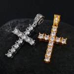 Cross Pendant Necklace 925 Sterling Silver Moissanite