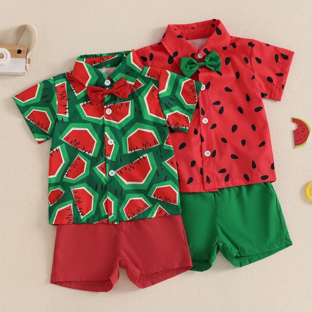 Toddler Boy Summer Watermelon Outfit Set