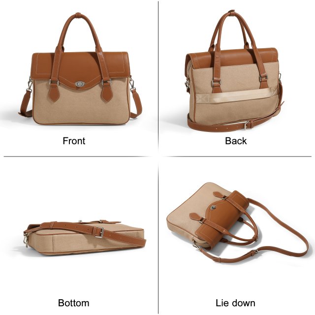 Elegant Women's Leather Tote Bag – 14 Inch Laptop Briefcase for Work & Daily Use - Image 6