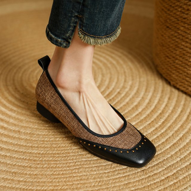 Genuine Leather Low Heel Slip-On Loafers for Women - Casual Dress Pumps - Image 5