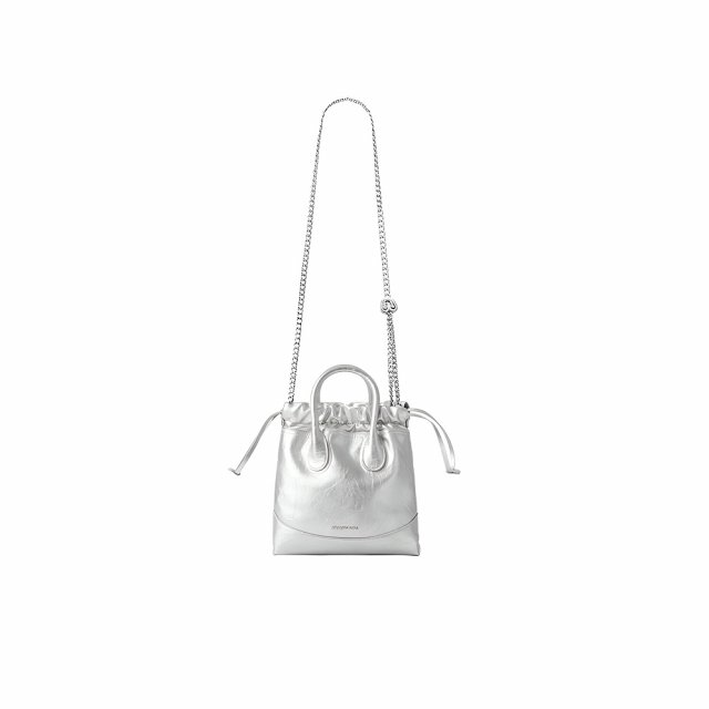Silver Moonlight Split Leather Hobo Evening Bag - Image 6