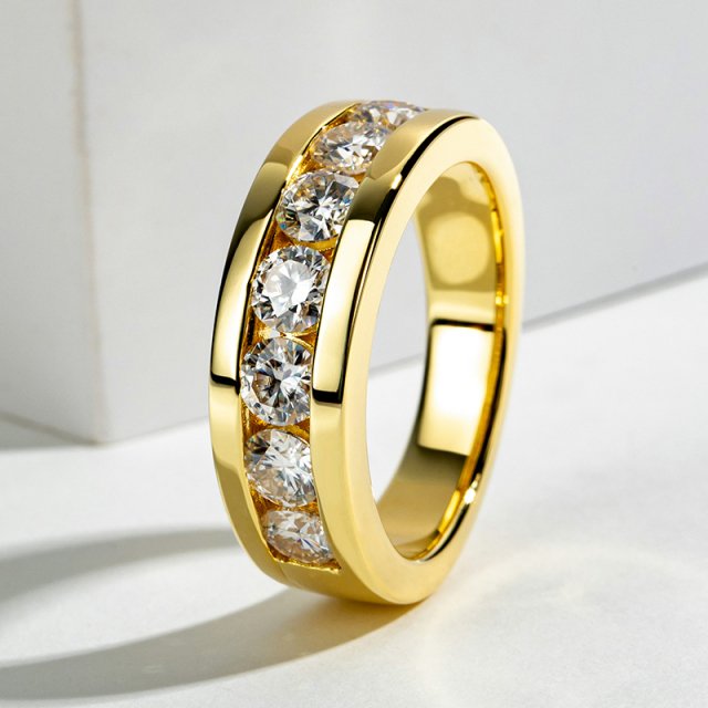 4mm Moissanite Engagement Ring for Men 925 Sterling Silver Wedding Band - Image 4