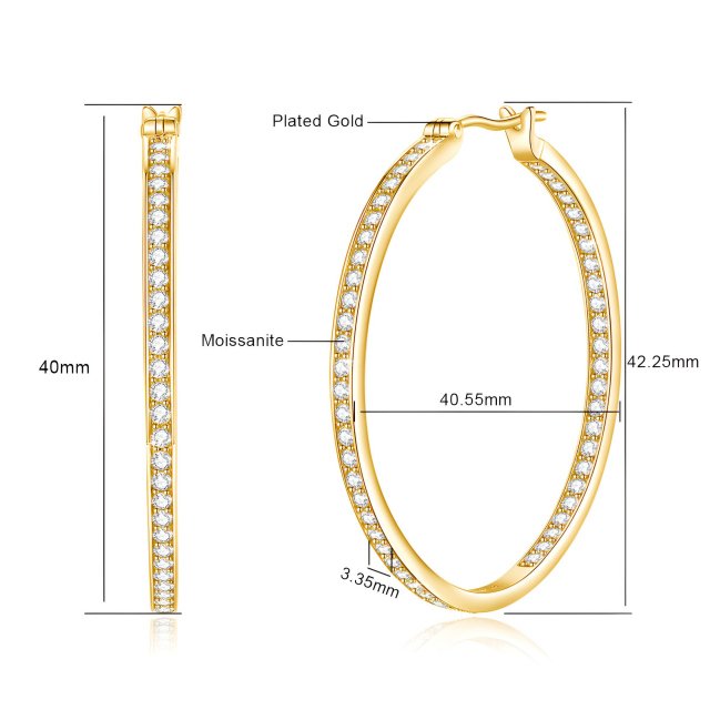 Trending 40mm Big Hoop Moissanite Earrings for Women - Luxury Silver 925 Party Jewelry - Image 6