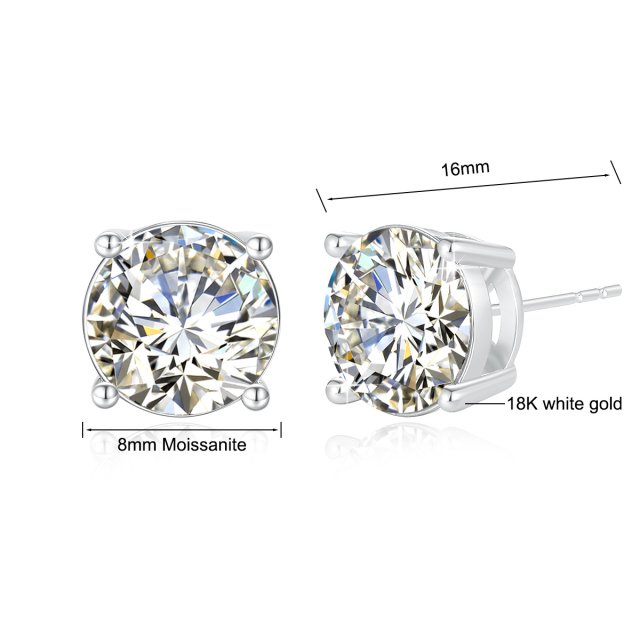 18K Gold Moissanite Stud Earrings with GRA Certificate - Luxury Jewelry for Women - Image 6