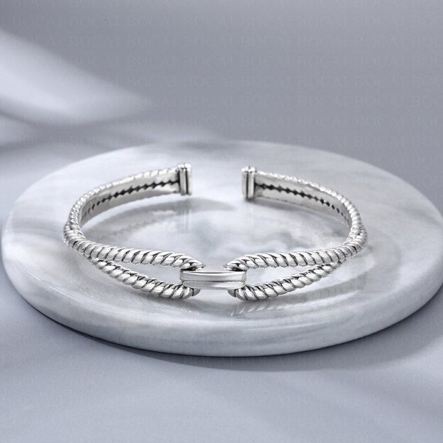 Sterling Silver Rope Knot Cuff Bracelet - Image 3