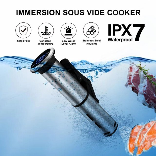 Stainless Steel Sous Vide Cooker 1200W IPX7 Waterproof Digital Immersion Circulator - Image 2