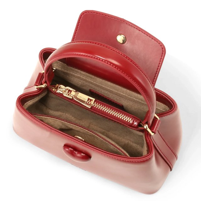 Elegant Red Cowhide Small Handbag – Wedding, Daily & Crossbody Bag - Image 3