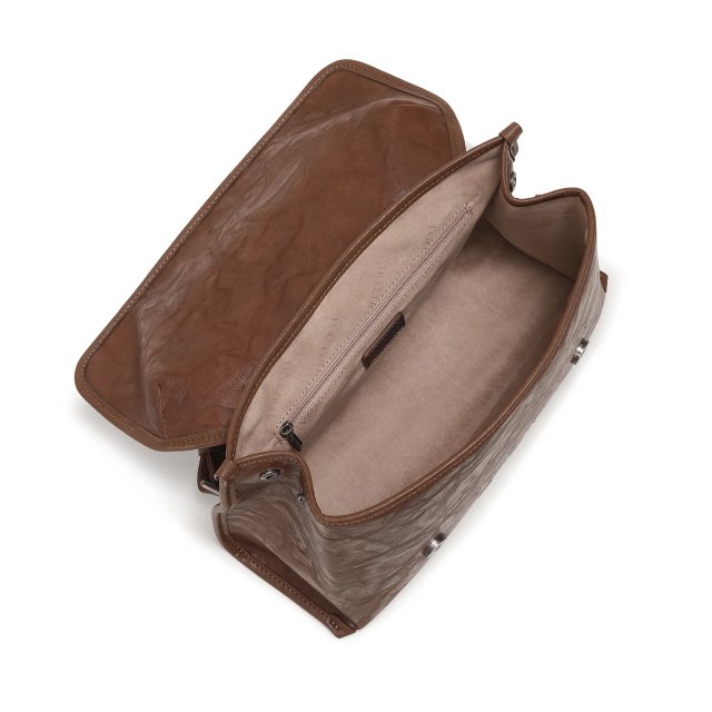 Retro Brown Leather Backpack - Image 5