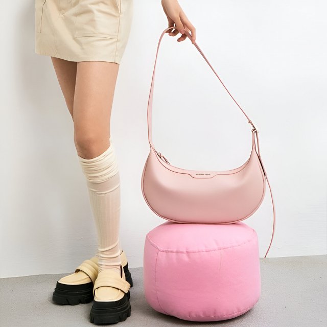 Chic Half Moon Leather Crossbody Bag - Image 5