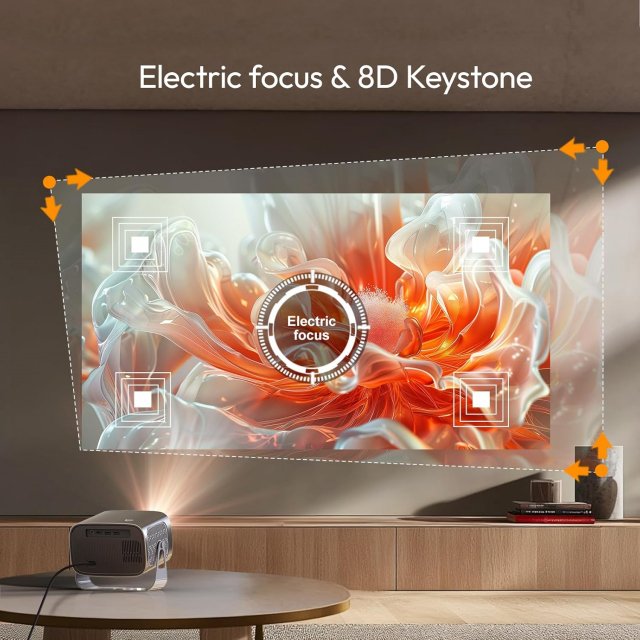 4K Portable Android Projector with 360° Rotation, Auto Focus, and WiFi 6 - Image 3
