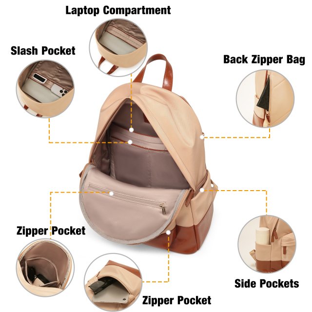 Large Capacity Women Backpack for 13-inch Laptop - Stylish School Bag with Multi-Compartments - Image 4