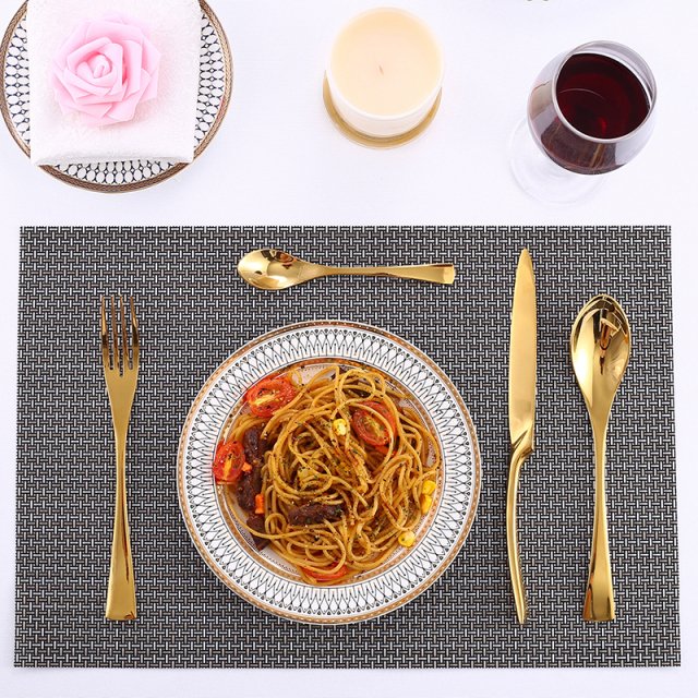 24-Piece Black Gold Silver Stainless Steel Flatware Set – Service for 6 - Image 5
