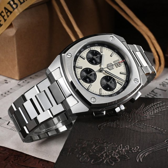 Men’s 39.5mm Luxury Chronograph Sport Watch - Image 3