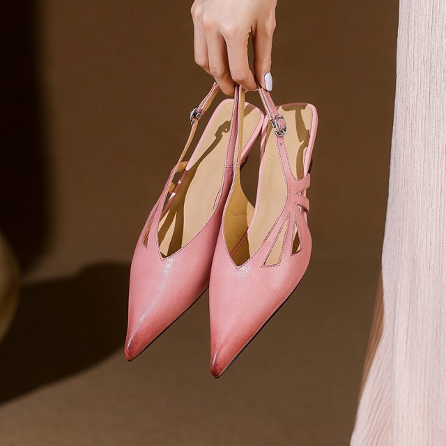 Chic Colorblock Party Heels – Mid Heel Open Back Sandals - Image 3