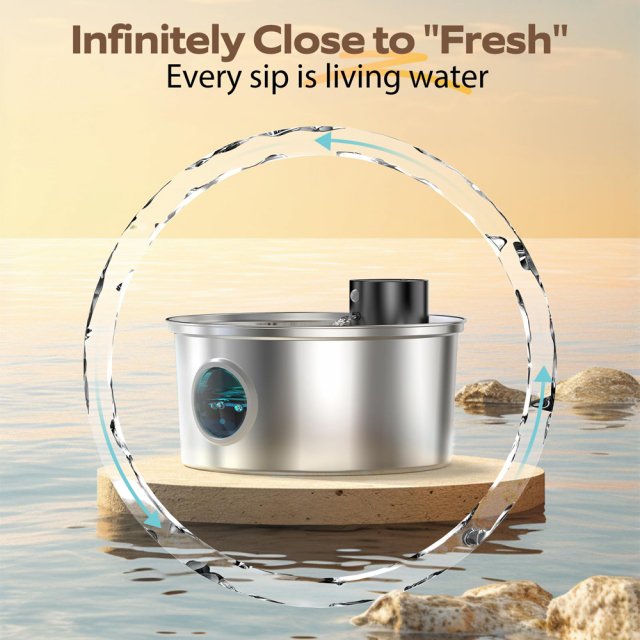 3L Wireless Stainless Steel Pet Water Fountain – Battery Powered & Ultra Quiet - Image 6