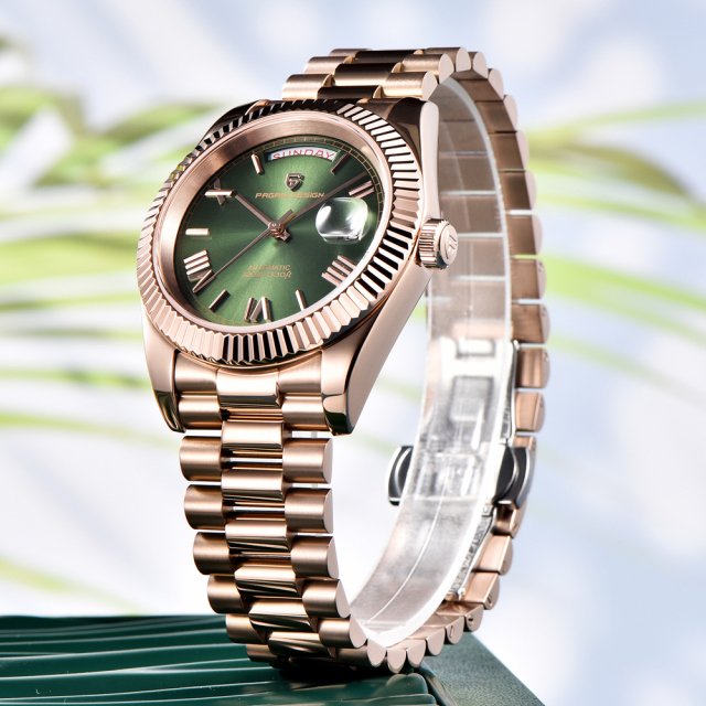 Luxury Rose Gold Automatic Men's Watch – 40mm Stainless Steel, Sapphire Glass - Image 2