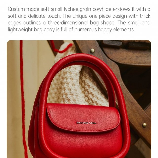 Elegant Red Square Shoulder Bag - Image 4