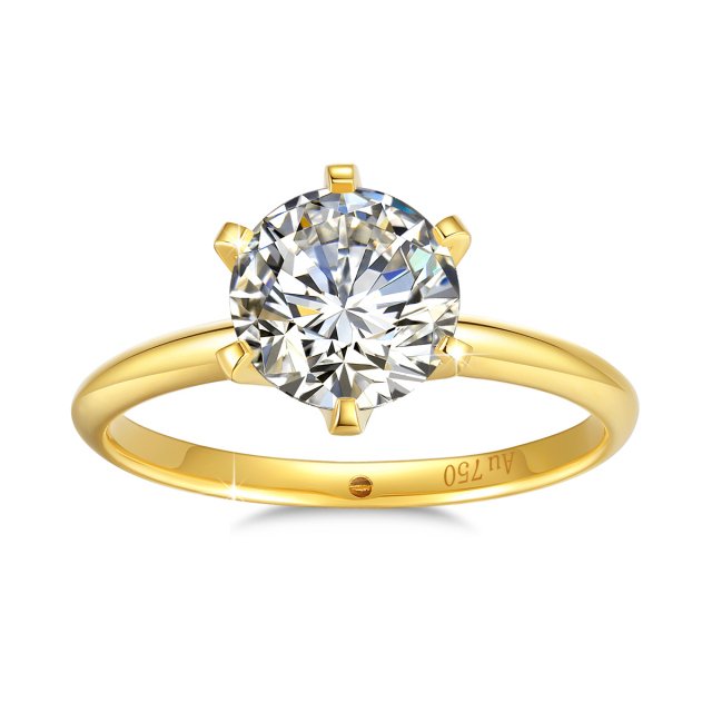 18K Gold Moissanite Ring 1ct Certified Luxury Engagement Ring for Women - Image 5