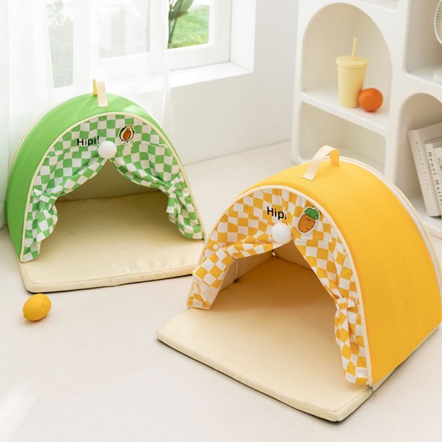 Cozy Tent Bed with Mat for Small Dogs and Cats – Soft Pet Basket Kennel - Image 4
