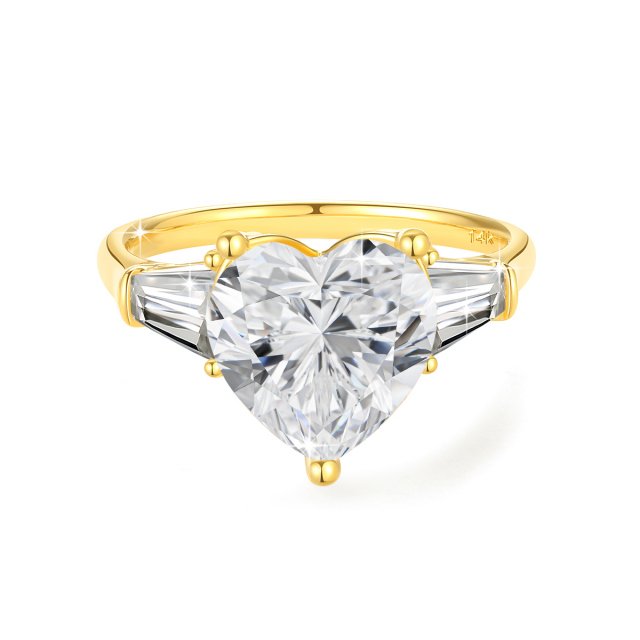 14K Gold Heart Cut Moissanite Ring 3ct for Women Engagement Wedding Jewelry - Image 6
