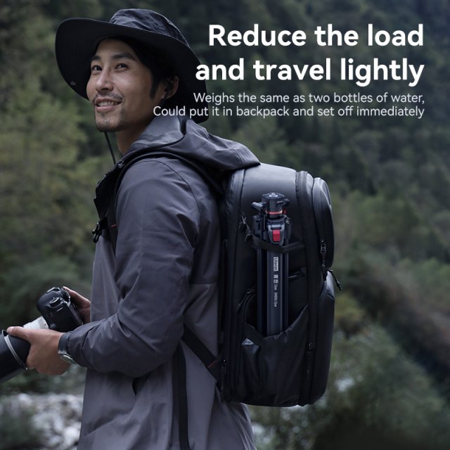 Carbon Fiber Travel Tripod with Teleprompter Mount - Image 5